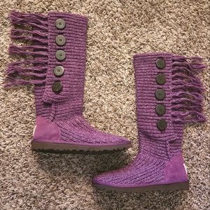 UGG Australia Cardi Tall Boots Purple Sz 6 EUC
